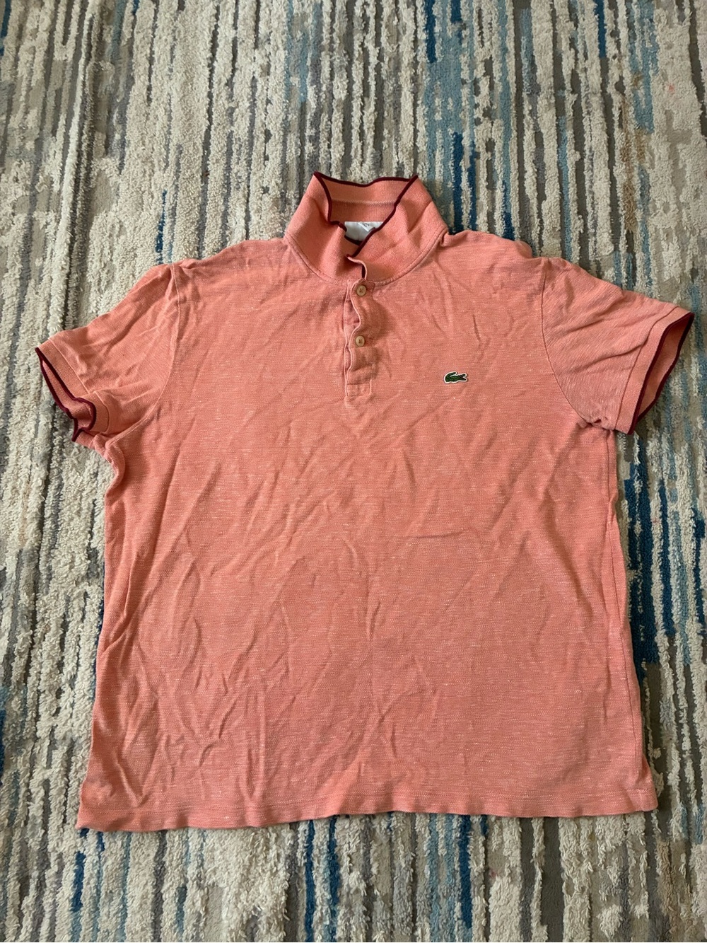 Lacoste Polo Shirt Mens Large Orange Classic Cotton